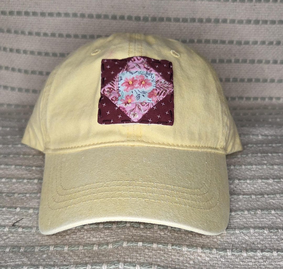 Cap Rework Quilt Block Ball Cap Mini Floral Rework Quilt Block Hat - Etsy