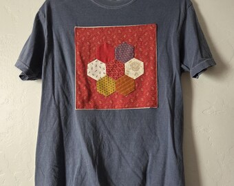 Vintage quilt block tshirt comfort colors quilted tshirt 100% cotton material