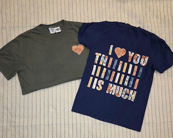 I love you this much t-shirt sweater for self love best friend girlfriend or boyfriend appliqué quilted shirt