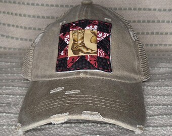 Quilt block ball cap mini cowboy western quilt block hat
