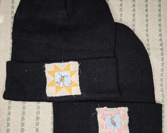 Quilt block beanie one size fits all character quilt block