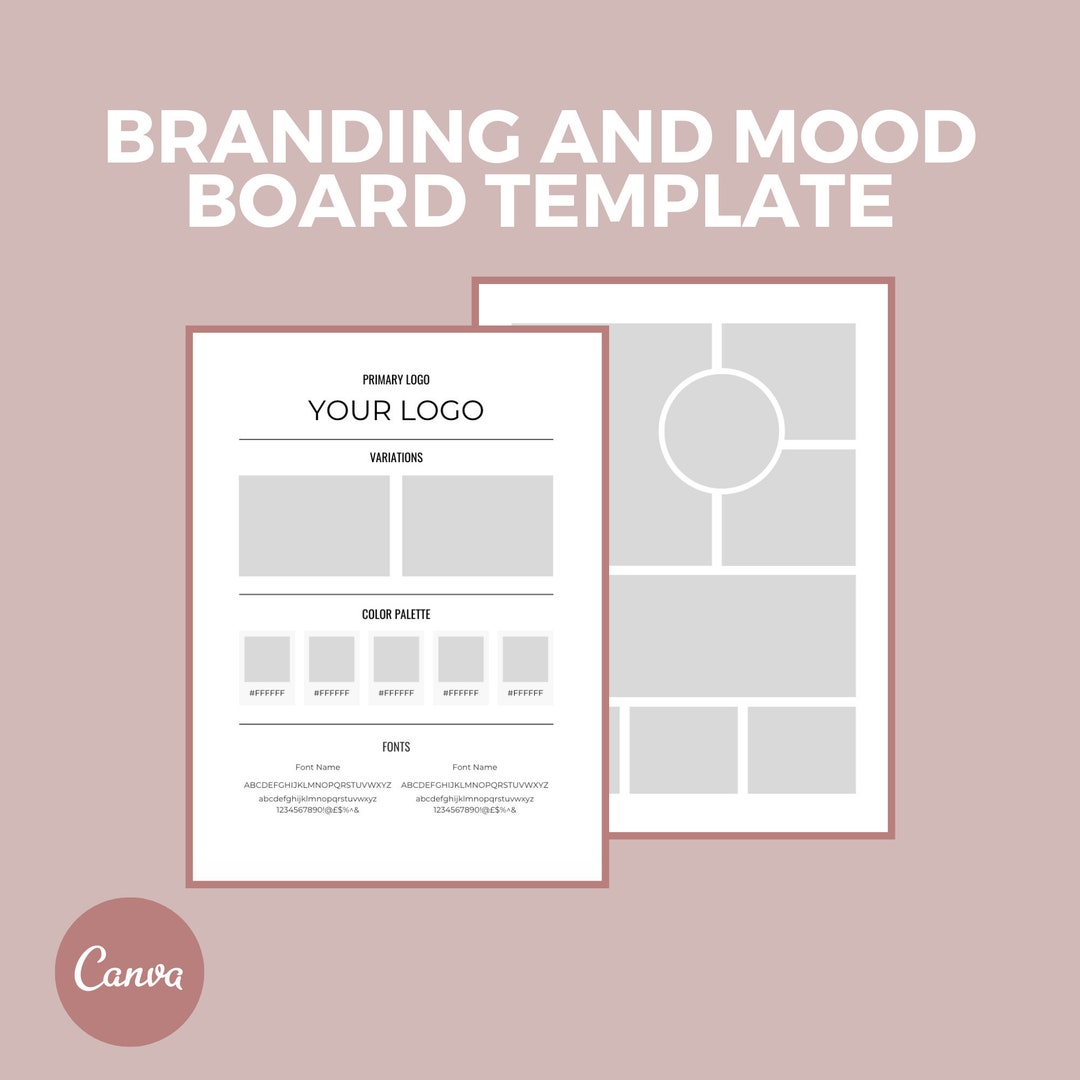 Canva Branding and Mood Board Template Branding Template, Style Boards ...