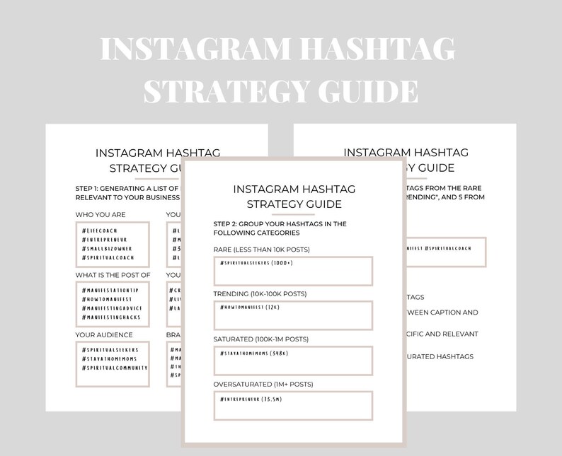 Printable Instagram Hashtag Strategy and Planning Guide Etsy