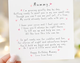 Personalised Birthday Card for Mum from Bump, Mummy Birthday Card, New Mum Pregnancy Card, From the Bump Card