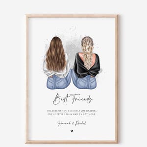 Personalised Best Friend Print, Best Friend Gift, Friendship Gift, Keepsake, Birthday Bestie Gifts, Birthday Gift for Her
