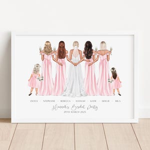 Personalised Bridal Party Print, Bride & Bridesmaids Print, Bridal Gift, Bridesmaid Gift, Wedding Keepsake, Custom Bridesmaid Print