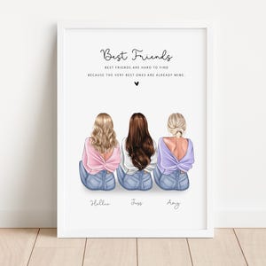Personalised Best Friend Print, Best Friend Gift, Friendship Gift, Keepsake, Birthday Bestie Gifts, Birthday Gift for Her