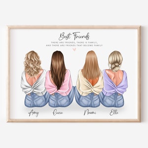 Personalised Best Friend Print, Best Friend Gift, Friendship Gift, Keepsake, Birthday Bestie Gifts, Birthday Gift for Her image 1