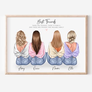 Personalised Best Friend Print, Best Friend Gift, Friendship Gift, Keepsake, Birthday Bestie Gifts, Birthday Gift for Her