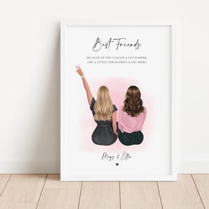 Personalised Best Friend Print, Best Friend Gift, Friendship Gift, Keepsake, Birthday Bestie Gifts, Birthday Gift for Her