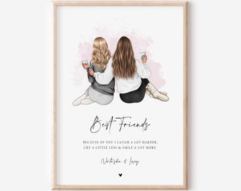 Personalisierte Bester Freund Druck, Bester Freund Geschenk, Freundschaft Geschenk, Andenken, Geburtstag Bestie Geschenke, Geburtstagsgeschenk für Sie