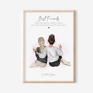 Personalised Best Friend Print, Best Friend Gift, Friendship Gift, Keepsake, Birthday Bestie Gifts, Birthday Gift for Her