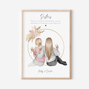 Personalised Sister Print, Sister Gift, Keepsake, Birthday Sister Gifts, Birthday Gift for Her, Gifts For Sisters