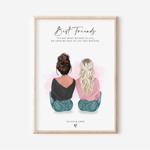 Personalised Best Friend Print, Best Friend Gift, Friendship Gift, Keepsake, Birthday Bestie Gifts, Birthday Gift for Her