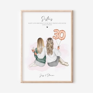 Personalised Sister Print, 18th Birthday Sisters Gift, Friendship Gift, Keepsake, Birthday Sister Gifts, Birthday Gift for Her