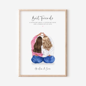 Personalised Best Friend Print, Best Friend Gift, Friendship Gift, Keepsake, Birthday Bestie Gifts, Birthday Gift for Her