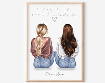 Personalised Best Friend Print, Best Friend Gift, Friendship Gift, Keepsake, Birthday Bestie Gifts, Birthday Gift for Her