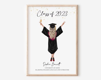 Personalised Graduation Print, Graduation Gift, University Graduation Print, Gifts For Her, Custom Graduation Gift