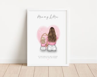 Personalised Mum & Daughter Print, Family Gift, Keepsake Gift, Mothers Day Gift, Gift for Mum