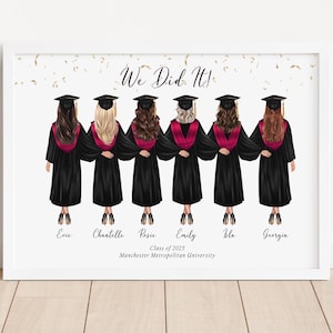 Personalised Graduation Print, Graduation Friends Gift, University Graduation Print, Gifts For Her, Custom Graduation Gift