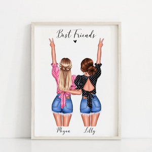 Personalised Best Friend Print, Best Friend Gift, Friendship Gift, Keepsake, Birthday Bestie Gifts, Birthday Gift For Her