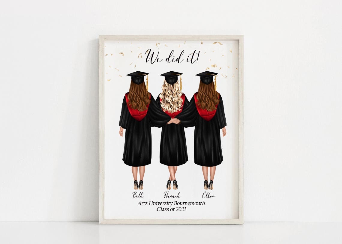 Personalised Graduation Print Graduation Friends Gift | Etsy