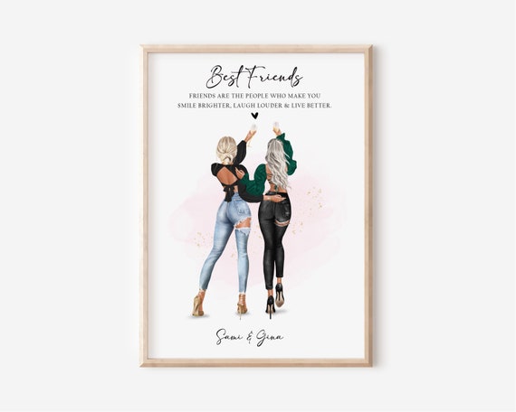 Personalised Best Friend Print, Best Friend Gift, Friendship Gift,  Keepsake, Birthday Bestie Gifts, Birthday Gift for Her 