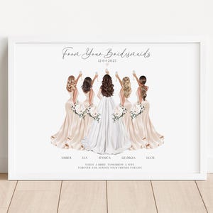 Personalised Bride Print, Custom Wedding Gift, Bride & Bridesmaid Print, Bridal Gift, Bridesmaid Gift, Wedding Keepsake, Bride Gift