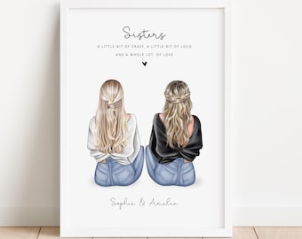 Impression personnalisée pour soeur, cadeau pour soeur, souvenir, cadeaux d'anniversaire pour soeur, cadeau d'anniversaire pour elle, cadeaux pour soeurs, cadeau imprimé famille