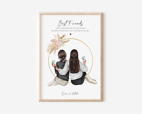 Personalised Best Friend Print, Best Friend Gift, Friendship Gift,  Keepsake, Birthday Bestie Gifts, Birthday Gift for Her 