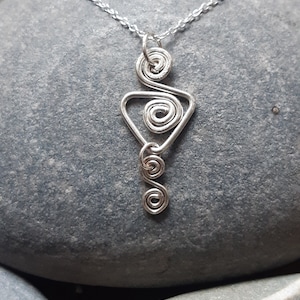 Goddess jewellery, goddess pendant, goddess necklace, celtic jewellery, spiral pendant, nature-inspired jewellery, hand-made jewellery