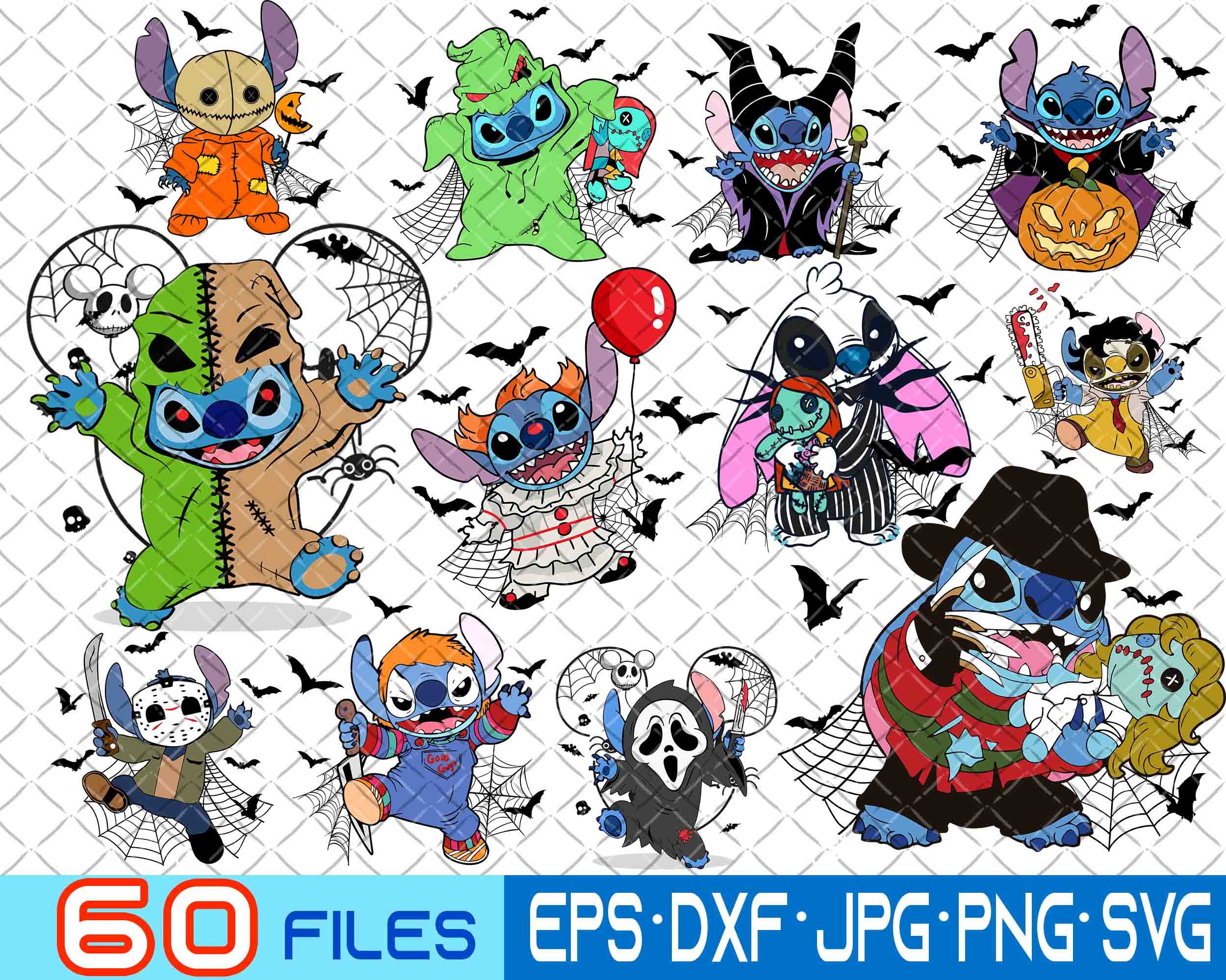 Horror Stitching Vector 60 Stitch Horror Movie Characters SVG Digital Download, Stitch Cosplay ...