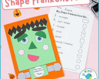 Shape Frankenstein Craft: Halloween Shapes Activity (Digital Download)