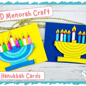 Cartes 3D Menorah Craft et Hanukkah