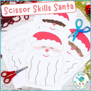 Santa Beard Scissor Skills Christmas Activity