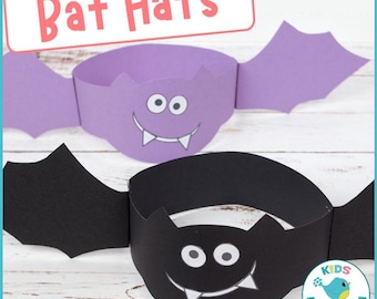Printable Bat Hats: Halloween Craft Template (Digital Download)