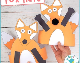 Fox Hats: Printable Craft Template (Digital Download)
