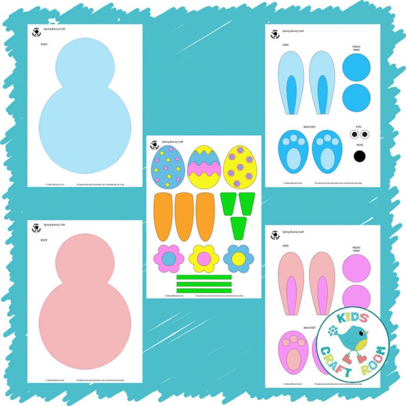 Spring Bunny Craft: Printable Easter Template (PDF) - Etsy Canada