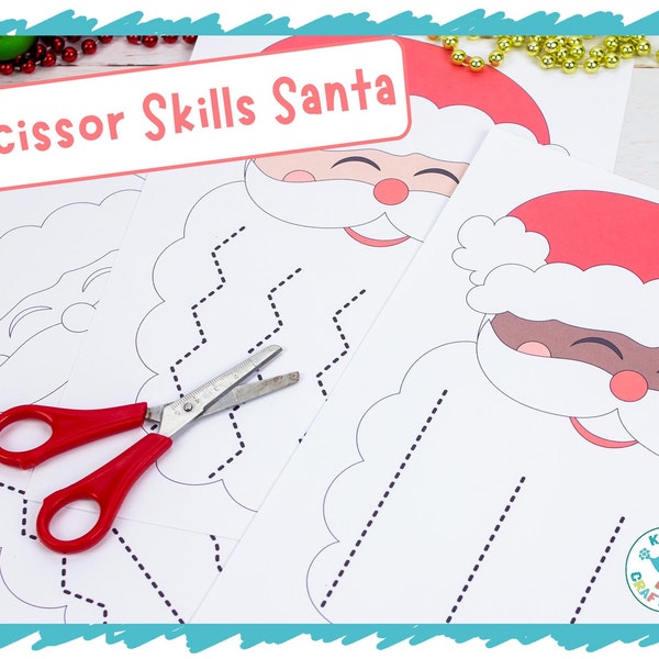 Santa Beard Scissor Skills Christmas Activity
