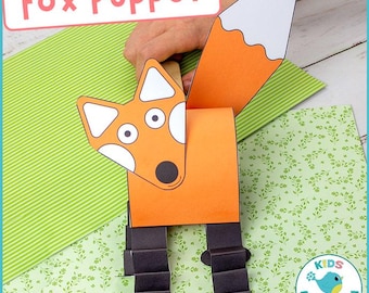 Artesanato de fantoche de raposa: modelo para impressão (download digital)