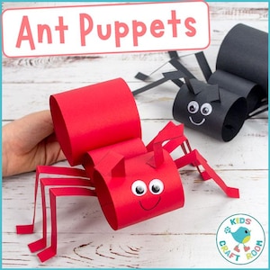 Marionetas de hormigas de papel