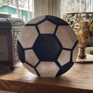 Hand-Painted Wooden Sports Ball Decor—Perfect Gift for Athletes
