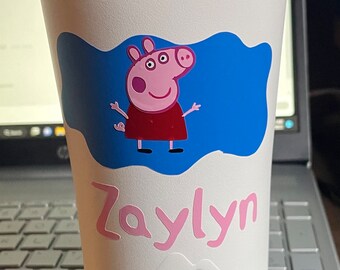 Kids Peppa Pig Cup Leak-proof Girl Water Bottle 14 Oz Peppa Pig Party