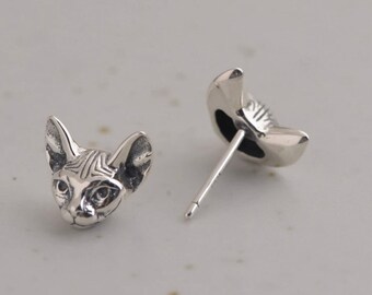 Silver Sphinx Car Stud Earrings/Gift Wrapped