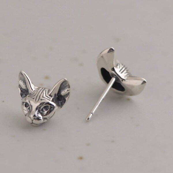 Silver Sphinx Car Stud Earrings/Gift Wrapped