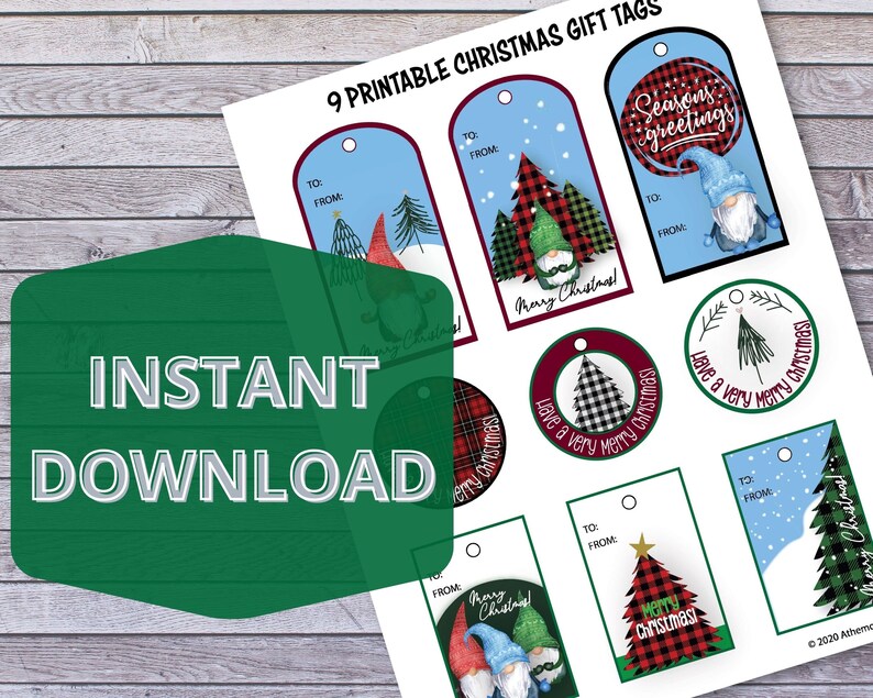 Christmas Gift Tags | Holiday Gnomes Gift Tags | Instant Download ...
