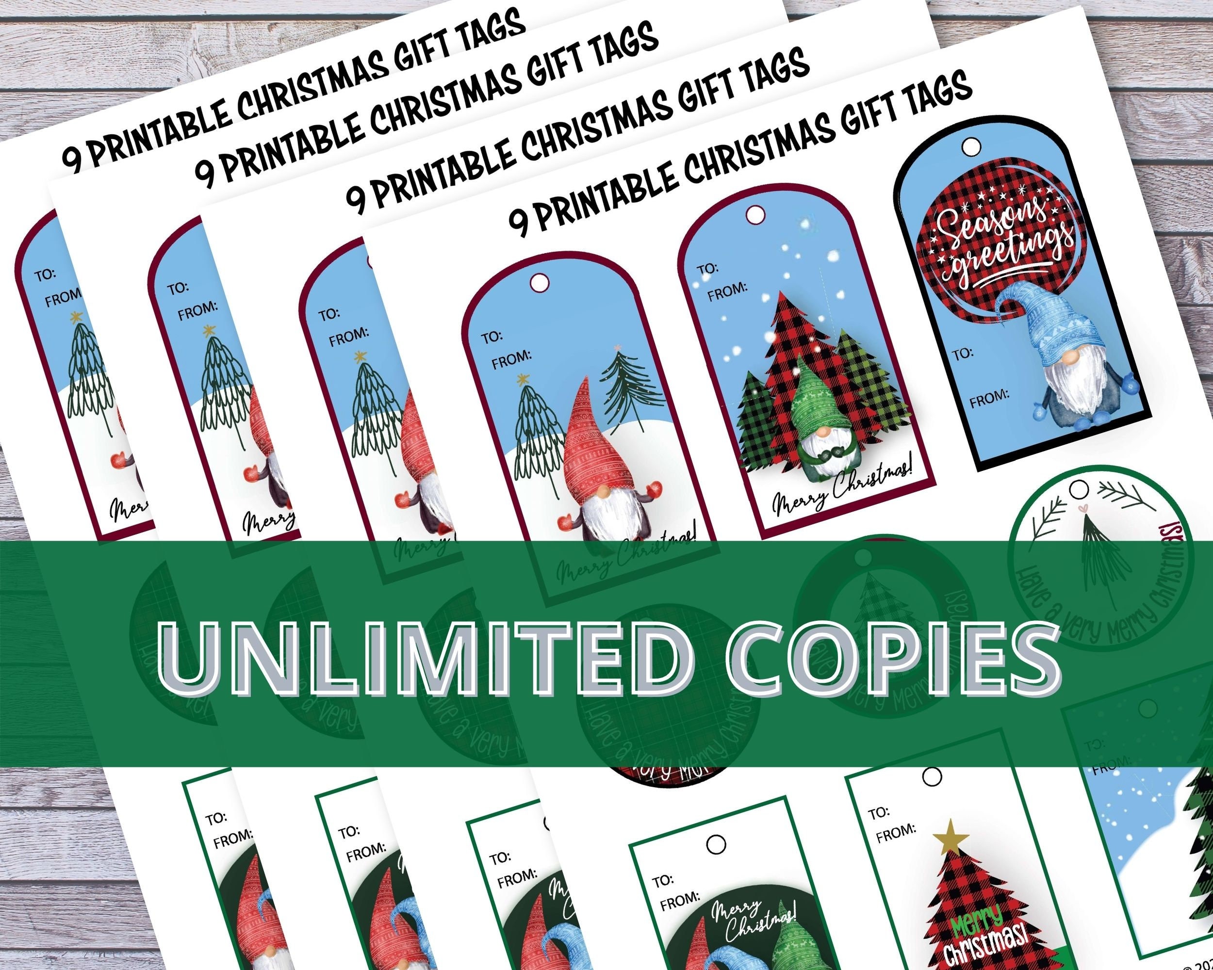 Christmas Gift Tags | Holiday Gnomes Gift Tags | Instant Download ...