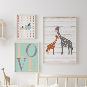 Safari Nursery Decor Printable | Elephant Wall Art | Giraffe Art Print | Baby Boy Nursery Decor | Jungle Nursery Wall Decor