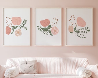 Baby Girl Nursery Printable Wall Art | Peony Print | Watercolor Flower Nursery Art | Blush Nursery Floral Print | Boho Wall Art