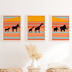 Safari Nursery Decor Printable | Elephant Wall Art | Giraffe Art Print | Baby Boy Nursery Decor | Jungle Nursery Wall Decor